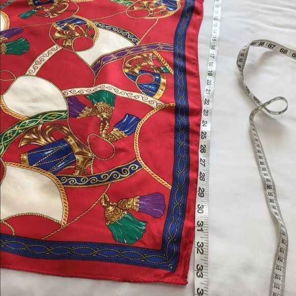 Vintage Echo Club 7 Silk Tassel & Drum Scarf - Picture 6 of 7